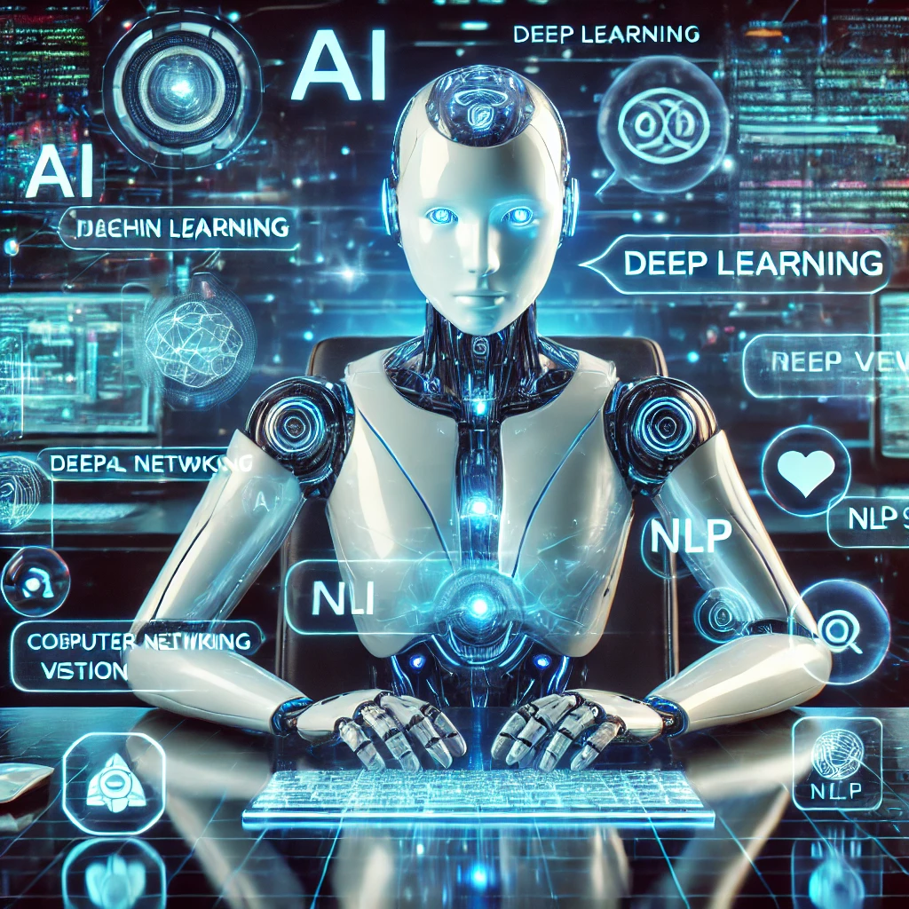 Illustration of AI assistant with domains as key expertise