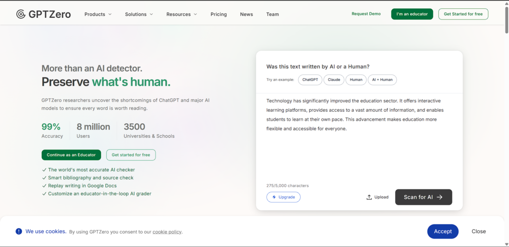 GPTZero For detecting ai content